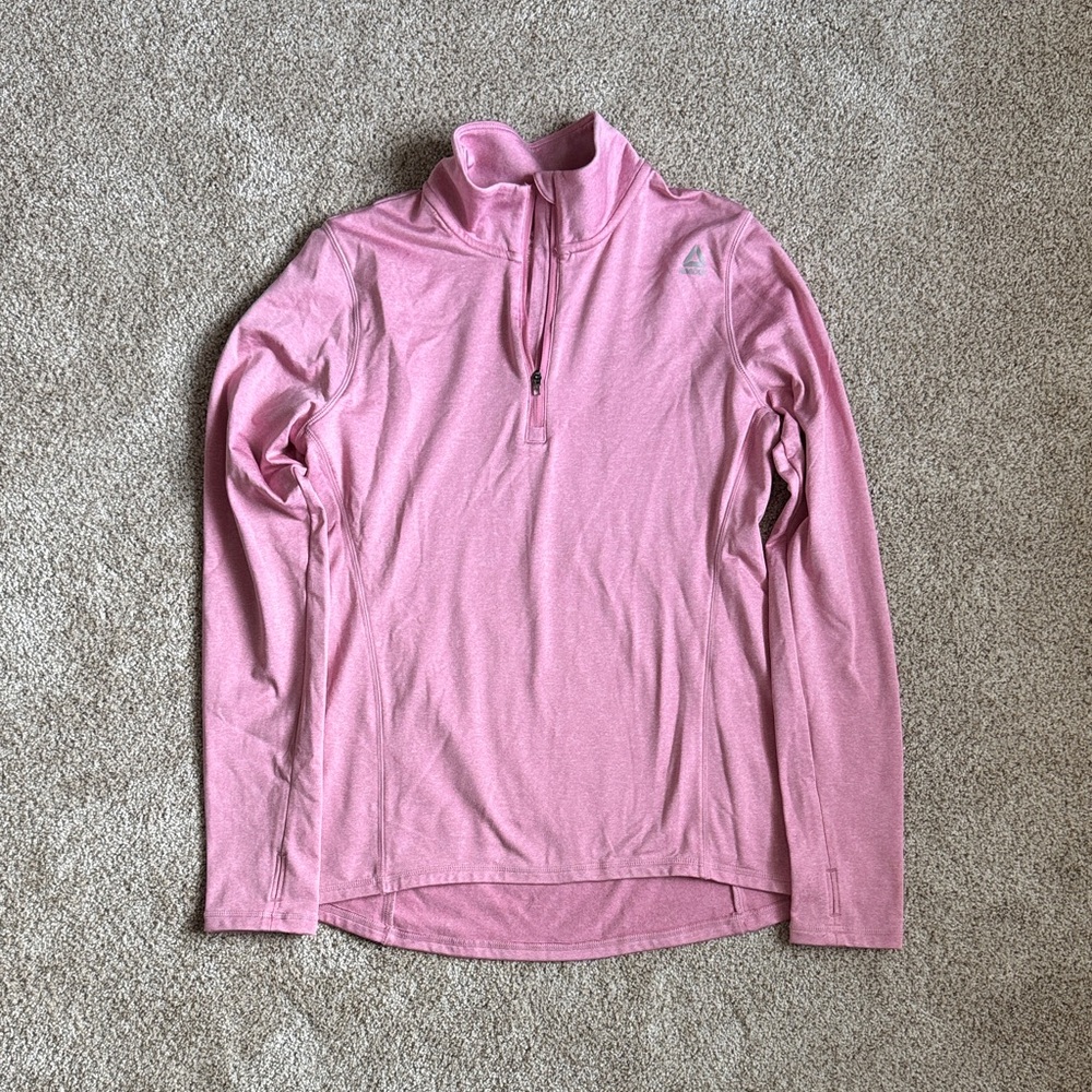 Reebok Pink Quarter-Zip Athletic Pullover